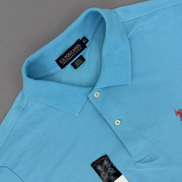 US Polo Assn. Other - U.S. Polo Assn Performance Pique Polo Shirt Men's XL Blue Pony Short Sleeve Golf